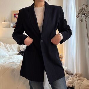 Navy Pinstripe Blazer